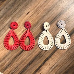 BRAND NEW Hand Woven Rattan hoop earrings